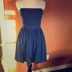 Free People strapless denim mini dress size 4